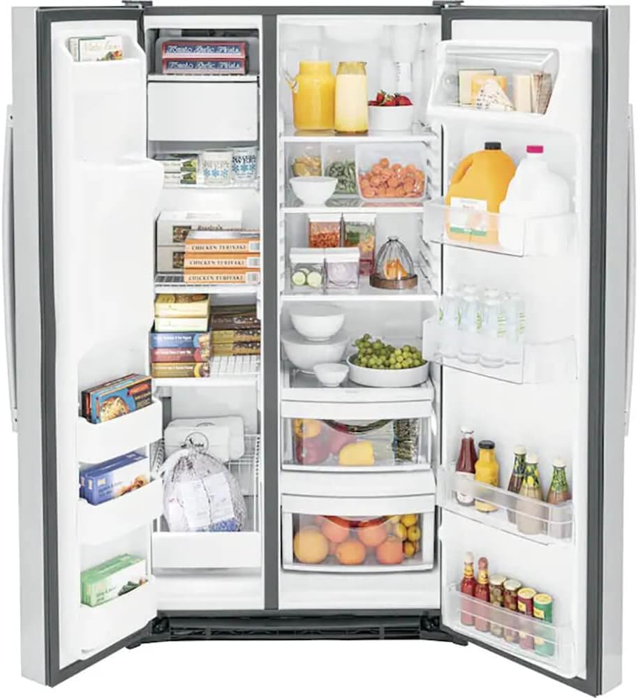 Open interior view of GE refrigerators