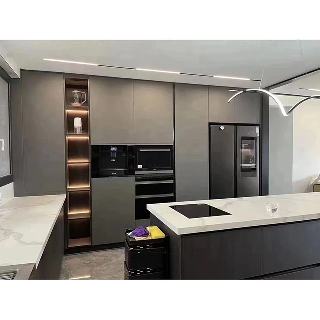 Black Cabinets with Stainless Steel Appliances